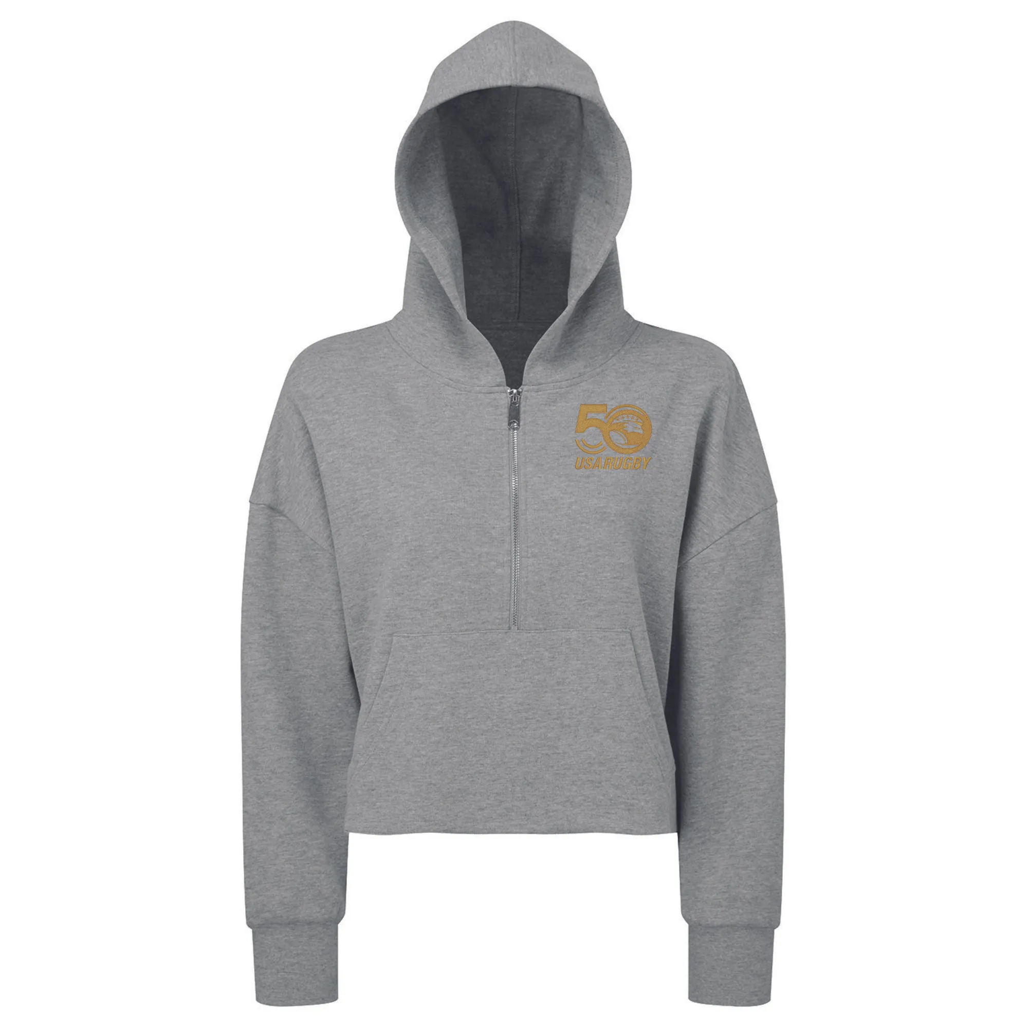 Women's USA Rugby 50th Half-Zip Crop Hooded Sweatshirt