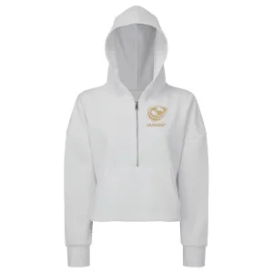 Women's USA Rugby Bronze Half-Zip Crop Hooded Sweatshirt