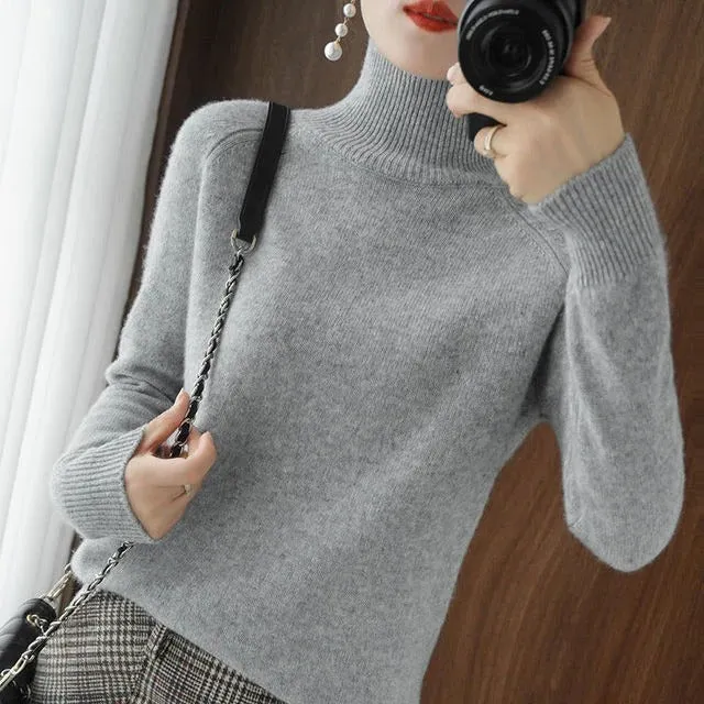 Women's Warm Winter Turtle Neck Sweater | Long Sleeve