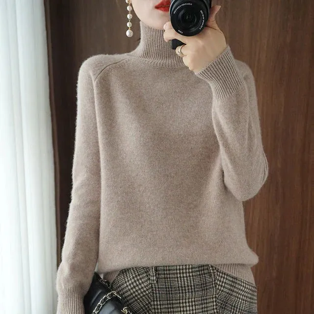Women's Warm Winter Turtle Neck Sweater | Long Sleeve