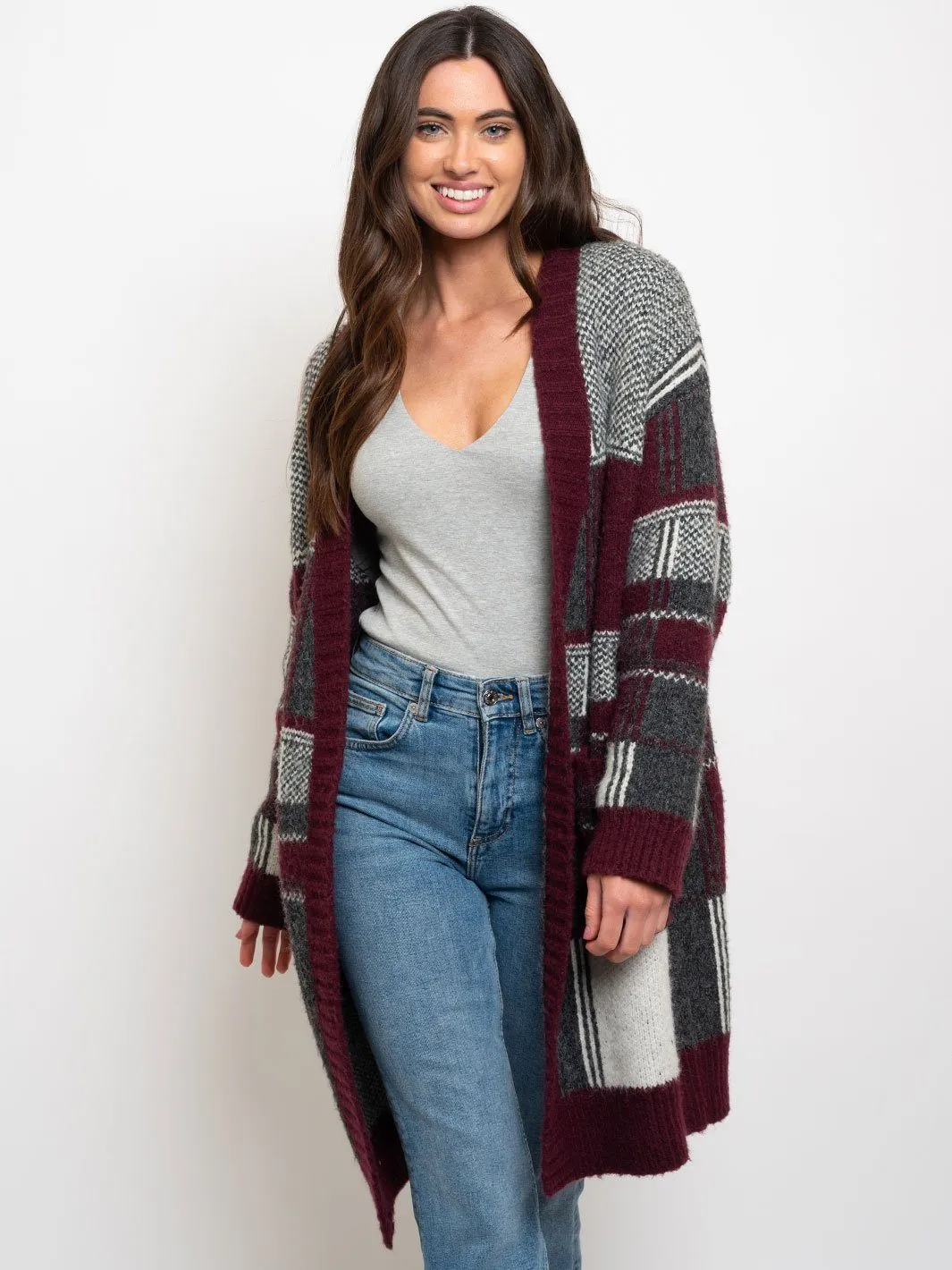 WOMEN'S WINTER POCKETS OPEN CARDIGAN
