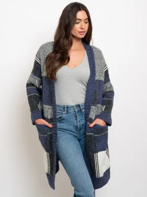 WOMEN'S WINTER POCKETS OPEN CARDIGAN