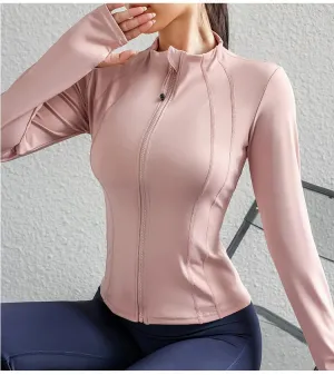 Women's Yoga Jacket – Zip-Up Long Sleeve Gym Wear for Fitness & Workouts