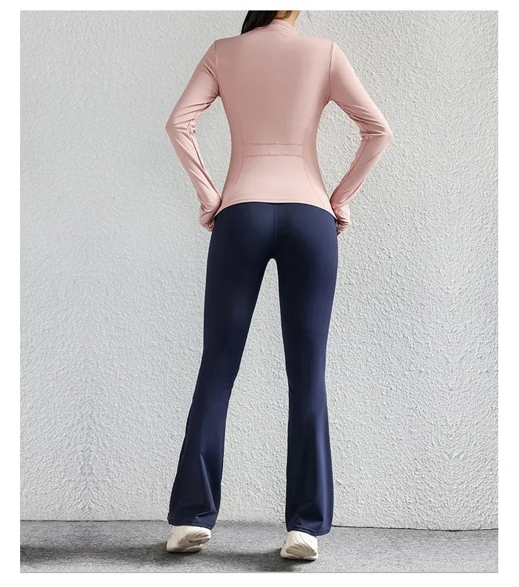Women's Yoga Jacket – Zip-Up Long Sleeve Gym Wear for Fitness & Workouts