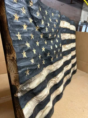 Wood Textured Flag (Black and White)