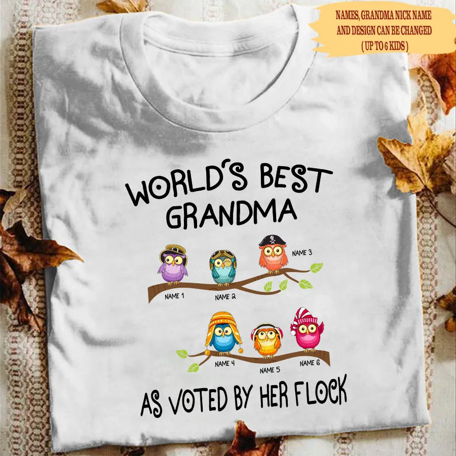 World's best grandma as voted by her flock Personalized Tshirt