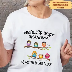 World's best grandma as voted by her flock Personalized Tshirt