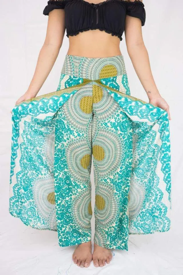 Wrap pants Boho beach pants hippie pants Vacation Open Leg Pants Bohemian wrap around pants
