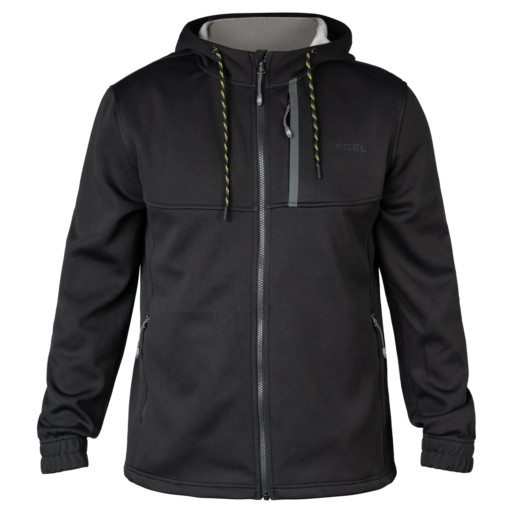 Xcel - Men's Drylock Hooded Water Repellent Bonded Fleece -Black