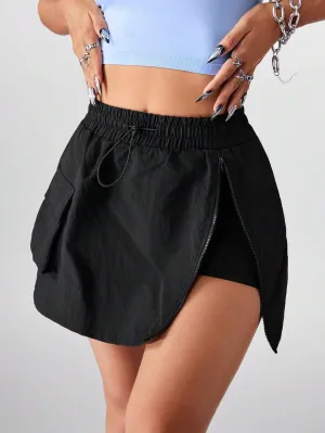 Y2K Side Split Zipper Sports Skort