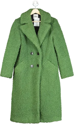 Zara Green Textured Coat UK S