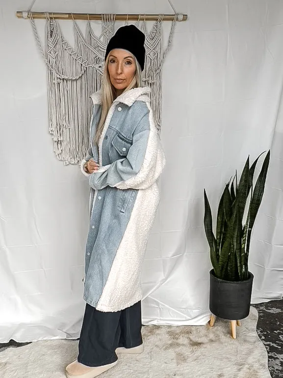 Zenith Fleece Denim Jacket Long