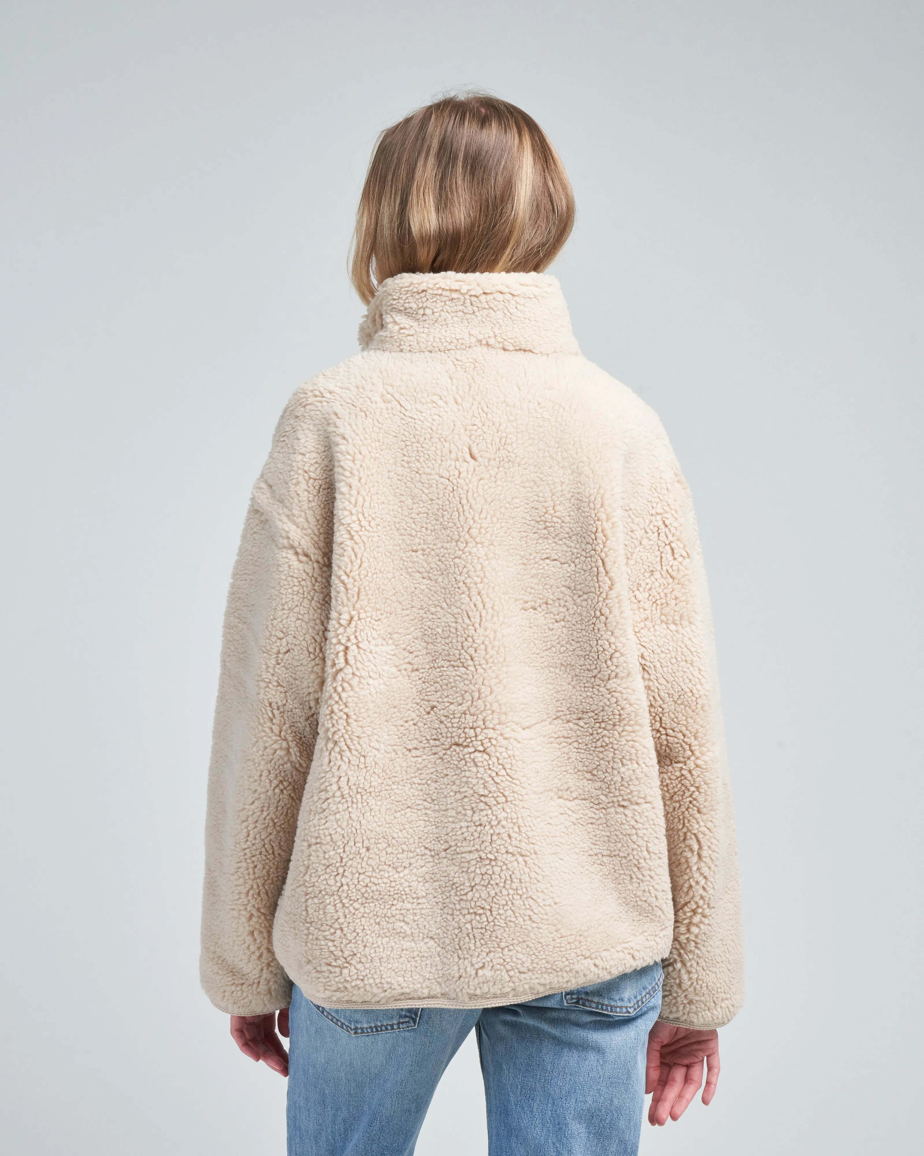 zip up turtle curly jacket