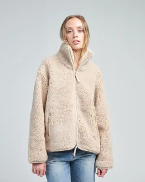 zip up turtle curly jacket